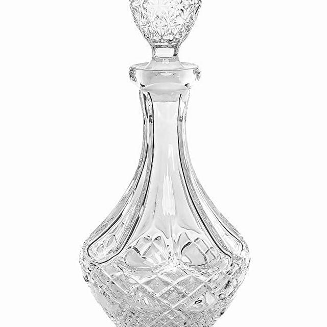 Amlong Crystal Lead-Free Crystal Liquor Decanter with Stopper, Round