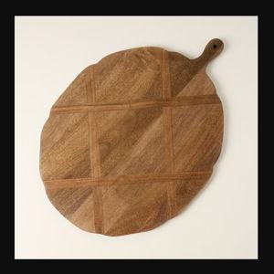 Antiqued Wood Large Oval Serving Board