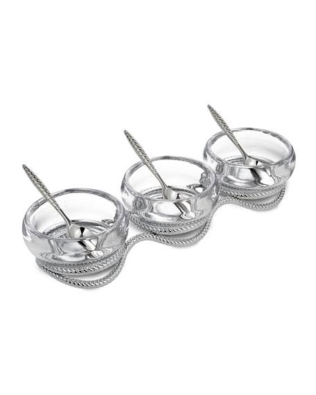 NambeBraid Triple Condiment Set with Spoons