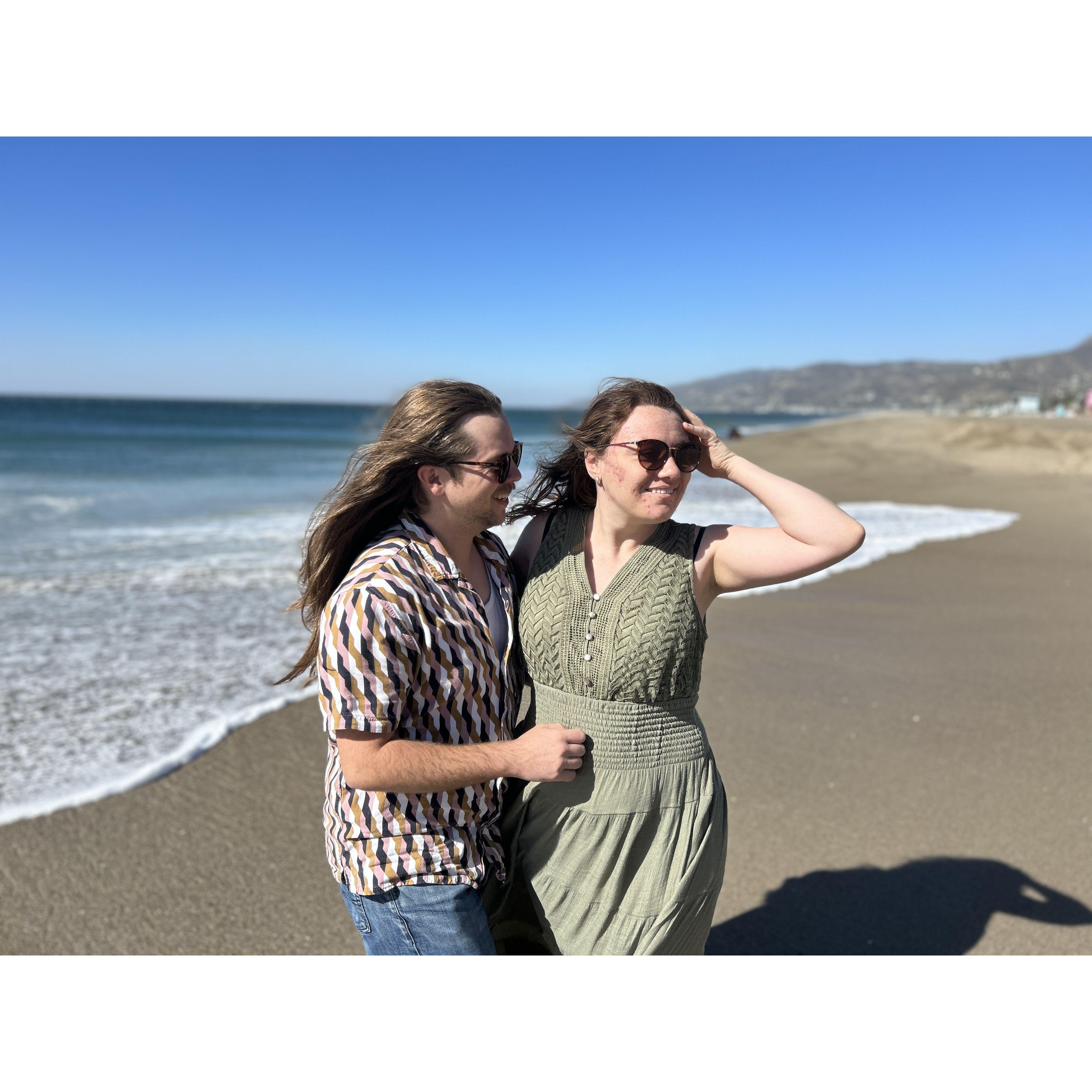 Windy day at the beach in California, October 2023