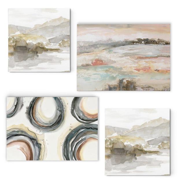 'Sandy Collection I' 4 Piece Painting Print Set on Canvas