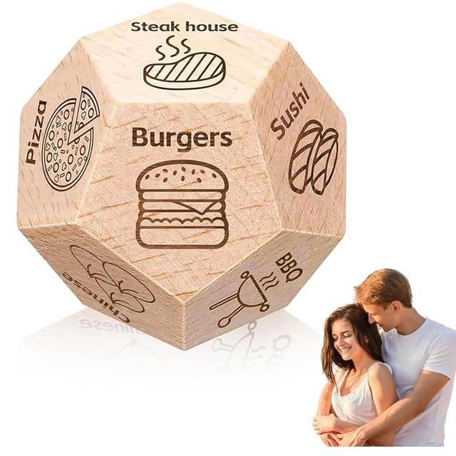 Food Dice Gifts for Couples, Date Night Couples Gift Ideas Food Decision Dices Games, Dinner Decision, Anniversary Birthday for Husband Wife Boyfriend Girlfriend Women Men
