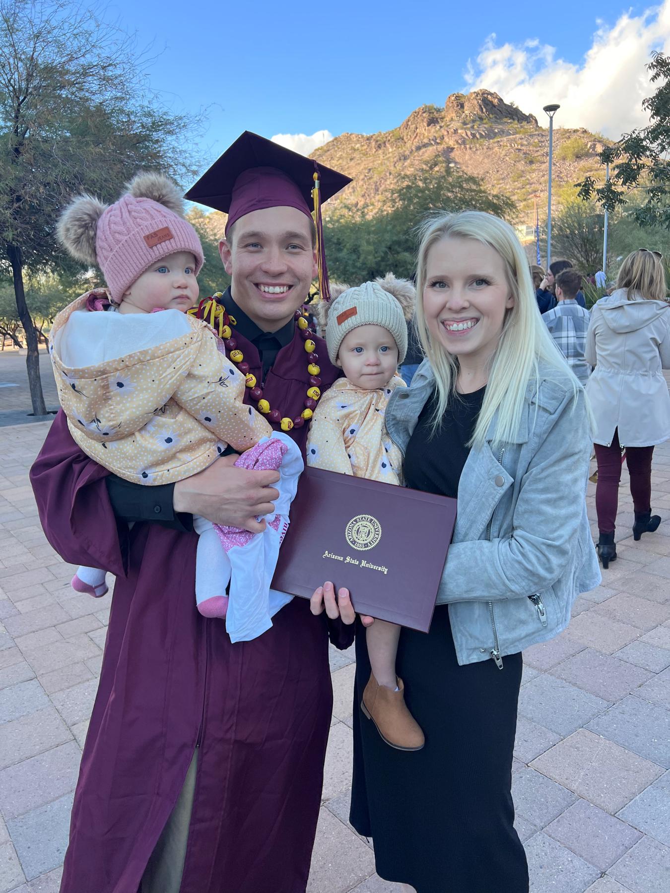 We sat and screamed at the top of our lungs for "Dada" when he graduated with a degree in Financial Planning. Timmy worked so hard to provide for our family while going to school. We are beyond proud of him!