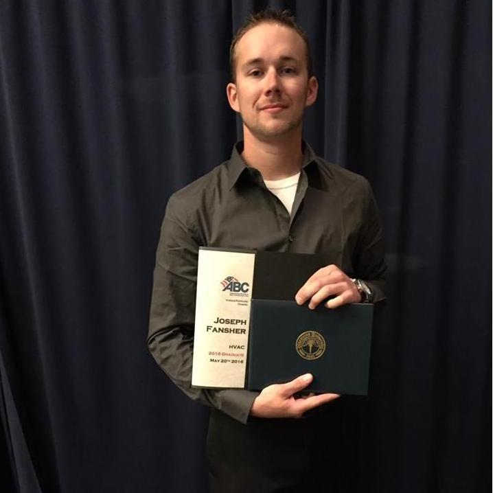 Joe's graduation from ABC with his associate degree & journeyman card in HVAC. So proud of him!