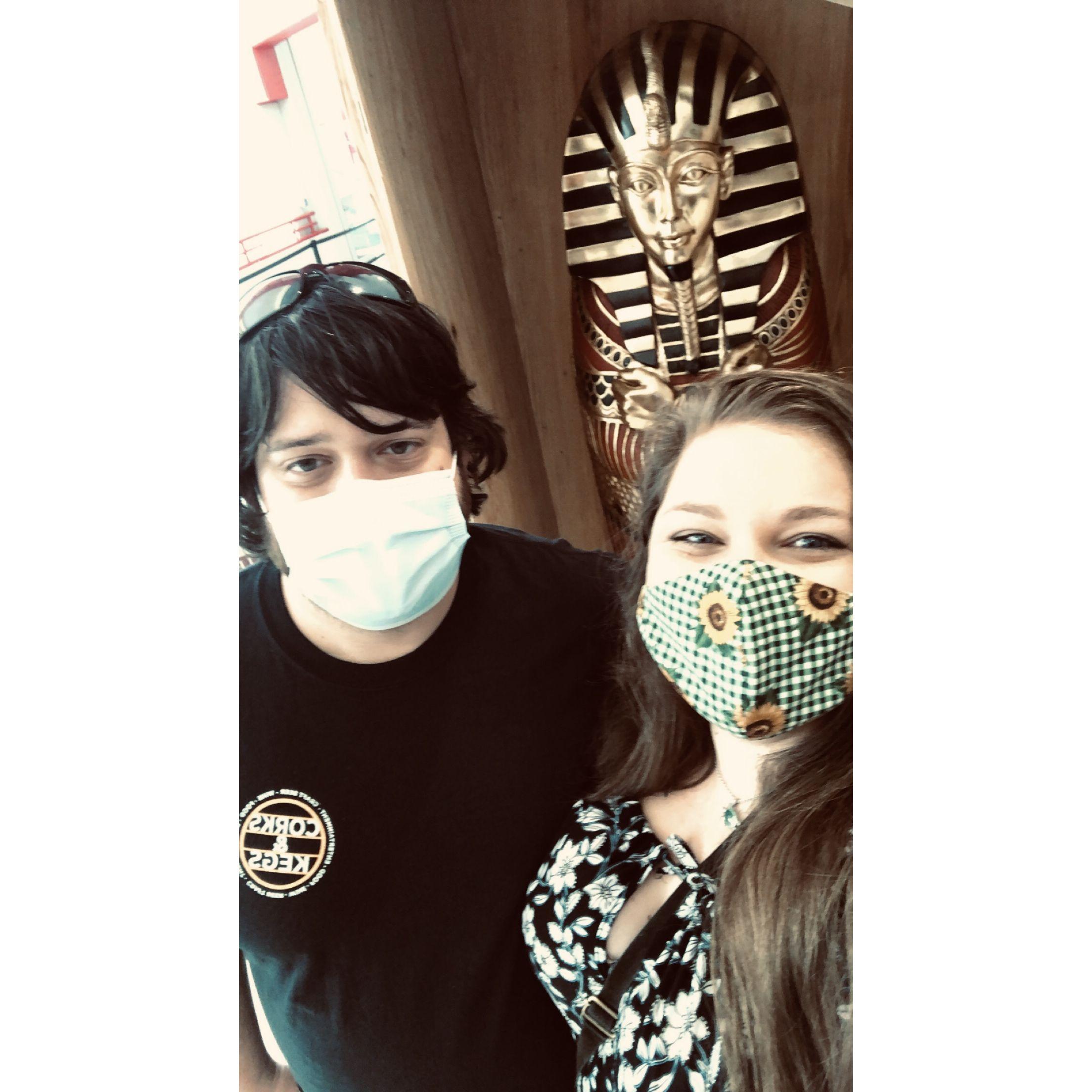 Visiting the traveling mummies exhibit.