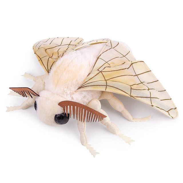 ZHONGXIN MADE Giant Silk Moth Plush - Lifelike 26" Silk Moth Stuffed Animal, Realistic Soft Big Wings Moth Weigted Toys, Simulation Butterfly Plushie Model Toy, Unique Plush Collection for Kids