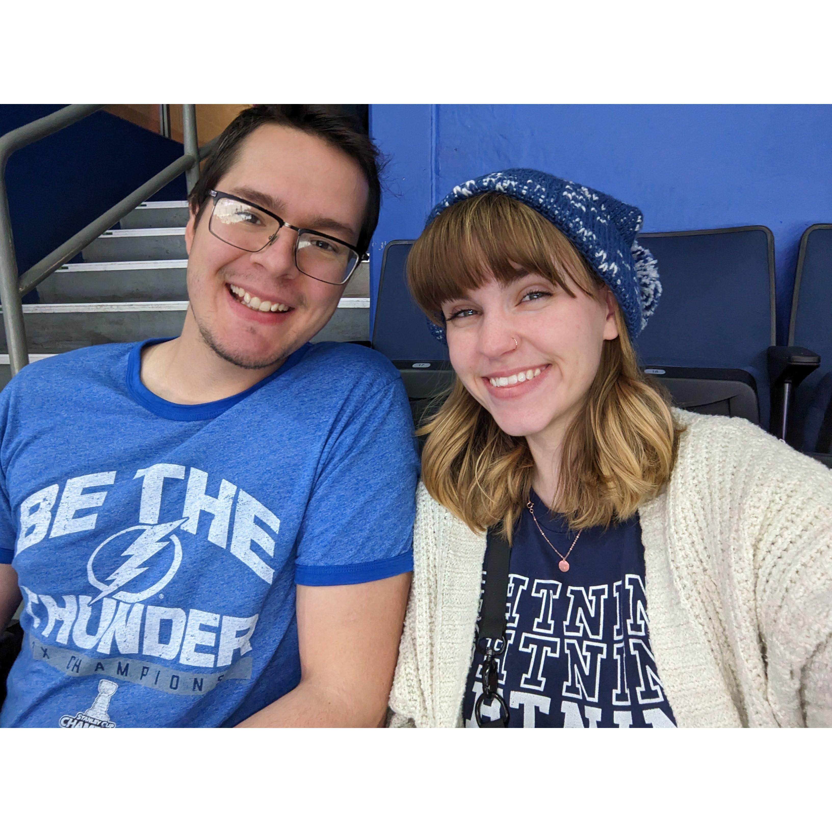 One thing we love to do is go to hockey games! Go Bolts!