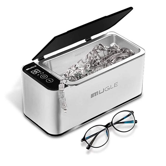 mUGLE Portable Ultrasonic Cleaner, 4 Gear Adjustable Ultrasonic Cleaning Machine with Led Display and Touch Panel, for Jewelry, Eyeglasses, Necklaces
