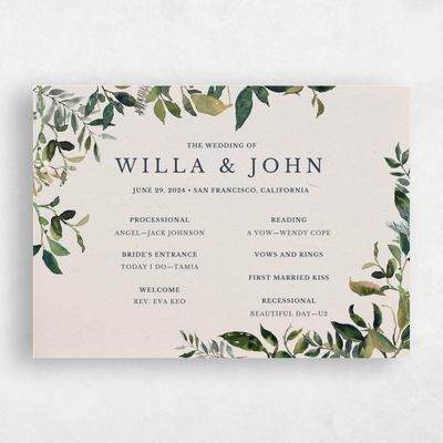 Beige Fall Wedding Program - Buxton