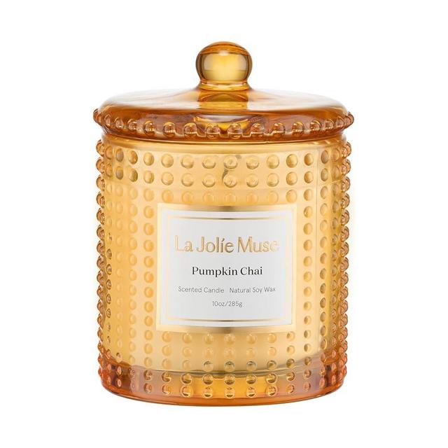 LA JOLIE MUSE Pumpkin Chai Scented Candle, Fall Candles, Natural Soy Candles for Home Scented, 75 Hours Long Burning, 10 oz