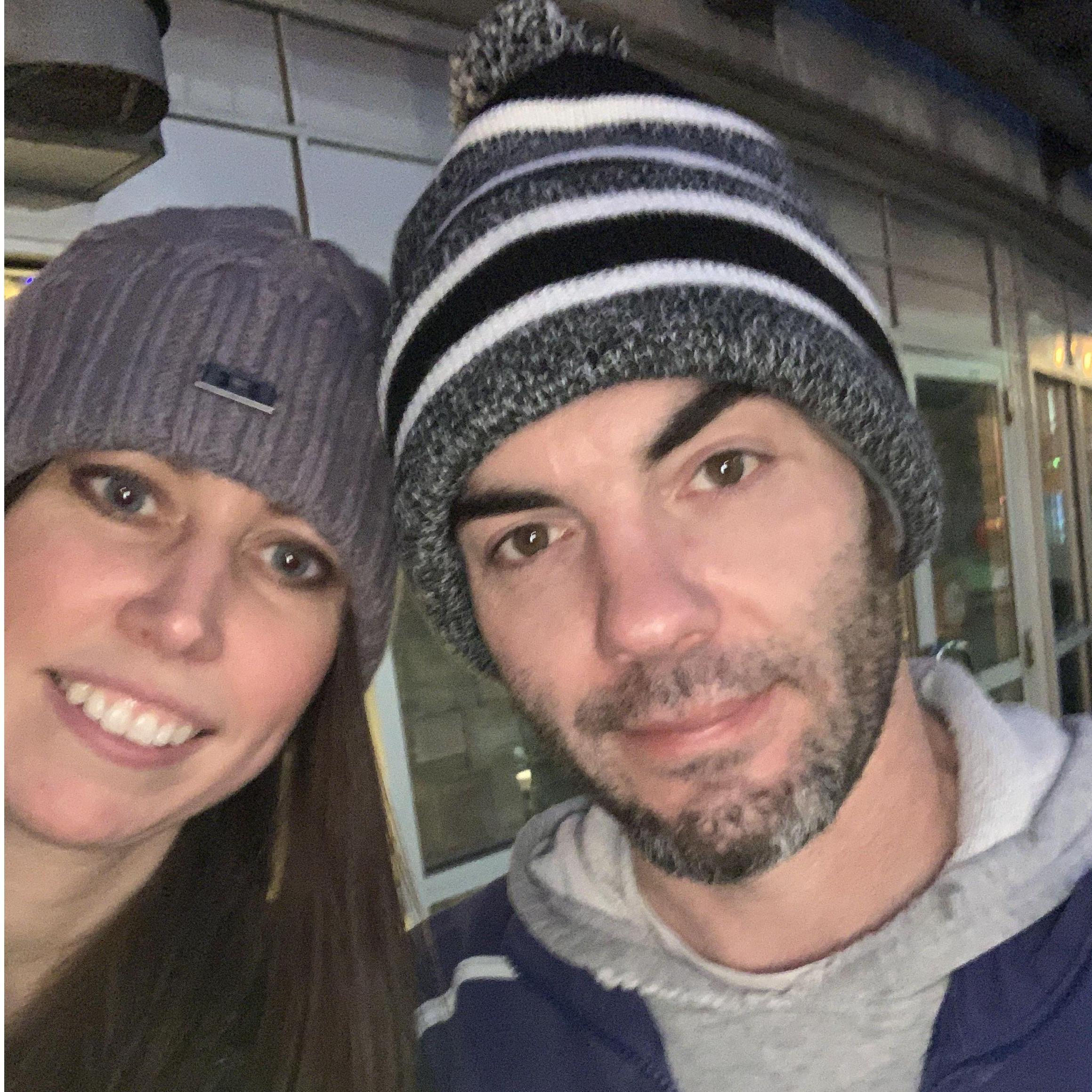 Ice skating with the kids.