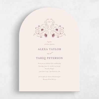 Beige Arch Wedding Invitation - Sabriel Classic
