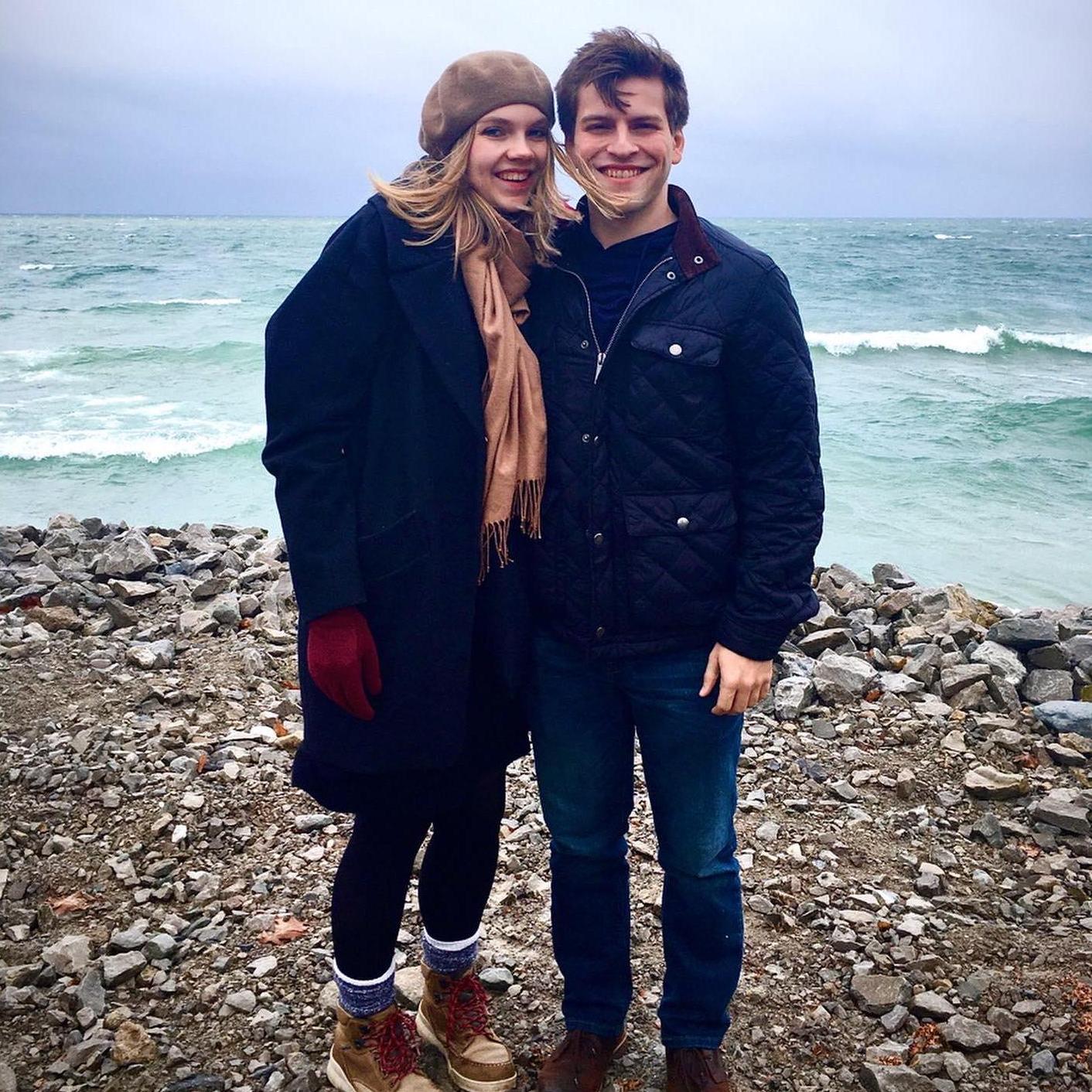 Amelia had never seen a Great Lake before, so we had to make a cold visit to Lake Huron while in Michigan for New Years with Austin's cousins!