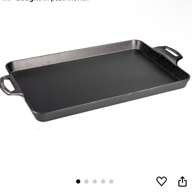 Lodge 15.5"x10.5" Cast Iron Baking Pan, Black