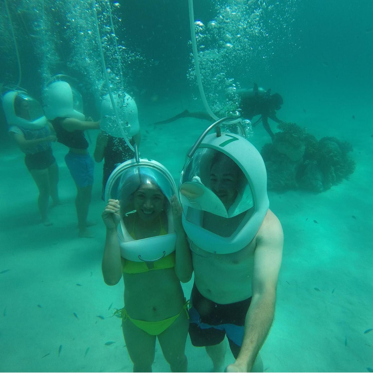 Helmet diving in Boracay.