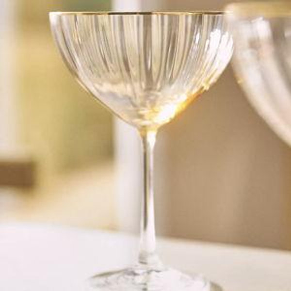 Waterfall Coupe Glasses, Set of 4