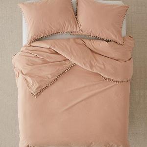 Washed Cotton Tassel Duvet Cover