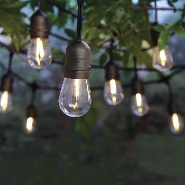 HomeDepot - Hampton Bay 24-Light 48 ft. Plug-in Indoor/Outdoor Edison Patio String Light with S14 Single Filament LED Bulbs 10328