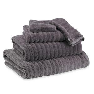 Turkish Ribbed Bath Towel in Charcoal