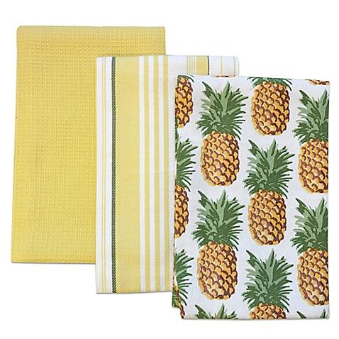 Tommy Bahama® Pineapple Stripe Kitchen Towels (Set of 3)