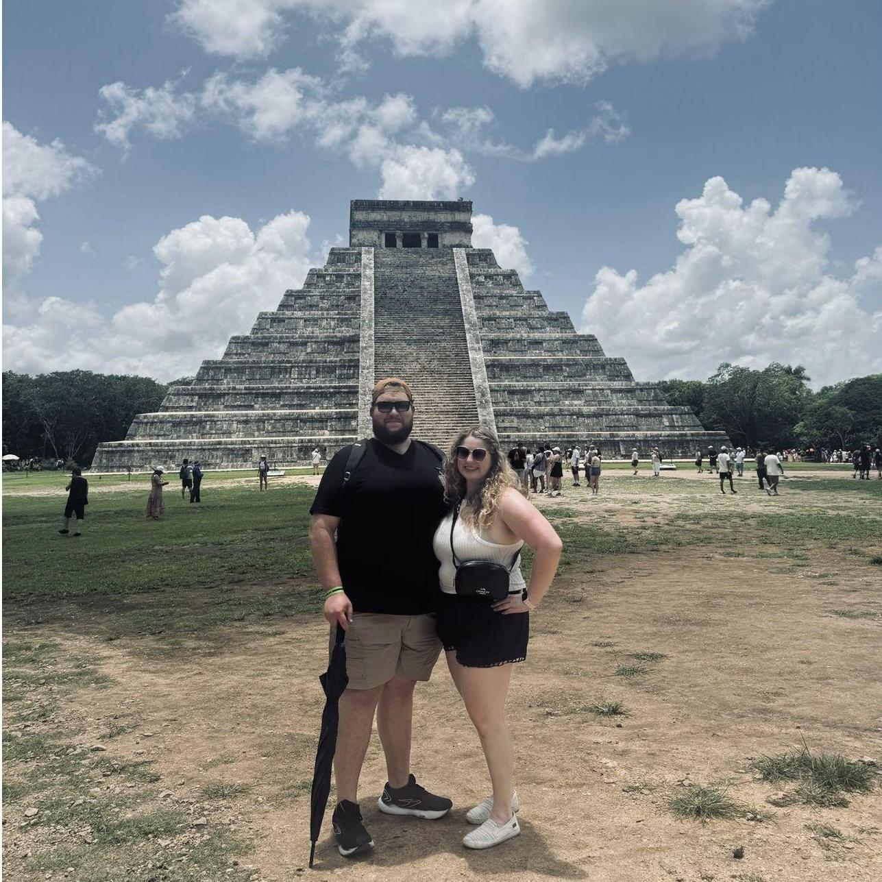 Our first international trip together, at Chichén Itzá in Yucatan, Mexico