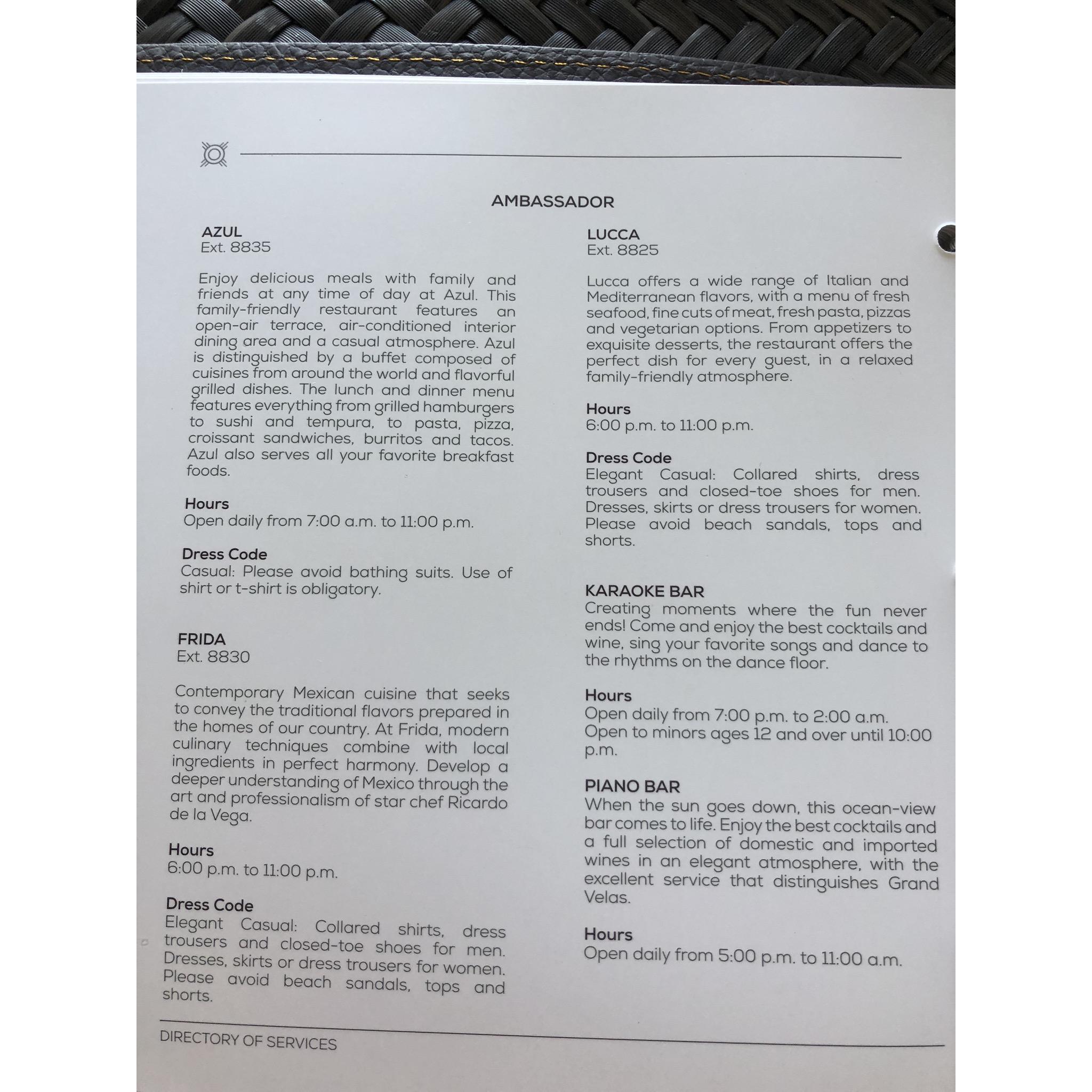 Ambassador information (ANYONE can use the services in Ambassador, even if you're staying in Zen or Grand Class)
