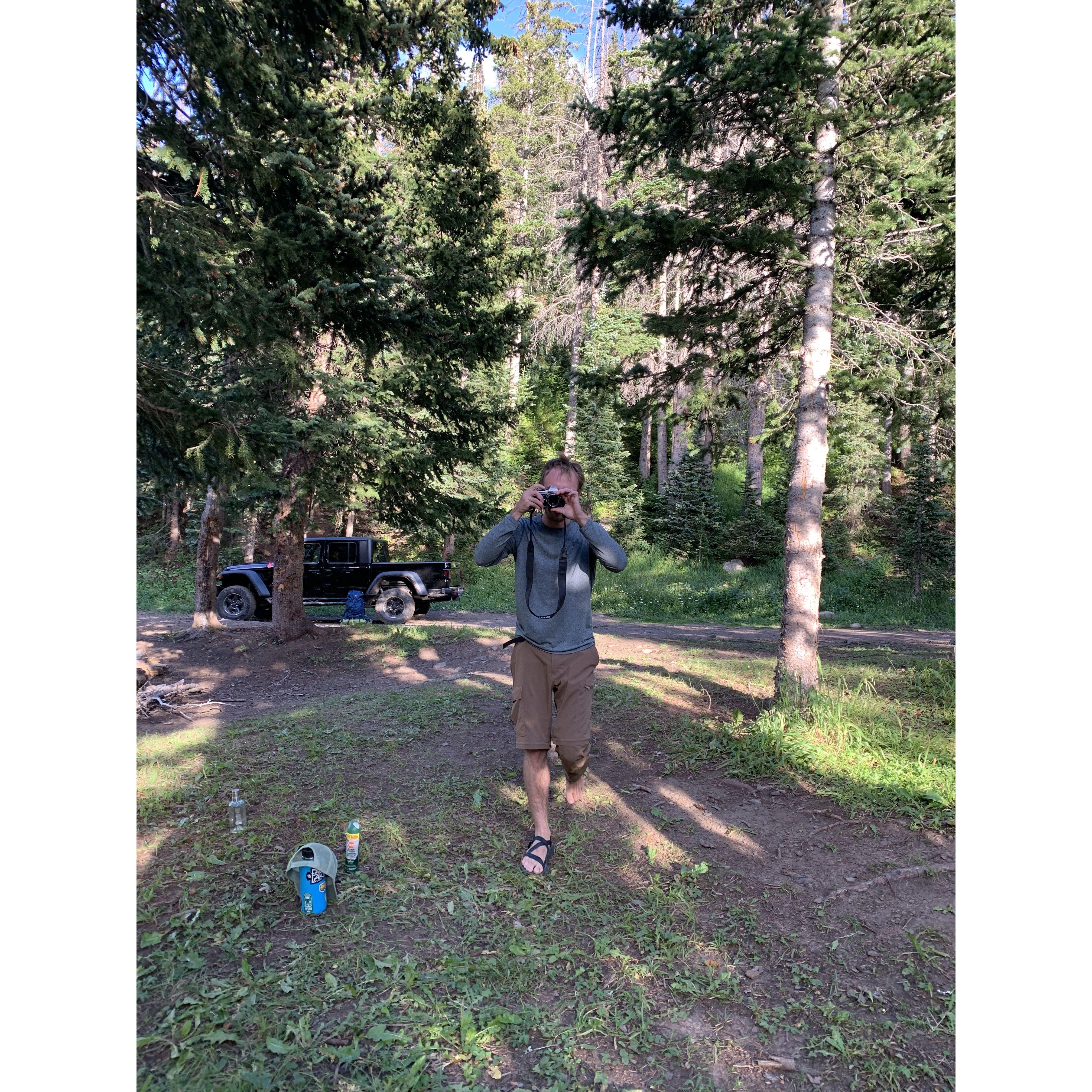 Aug 19: Once again, the photographer gets photographed. Majestic. Especially since he had hopped over with only one shoe to get the shot.