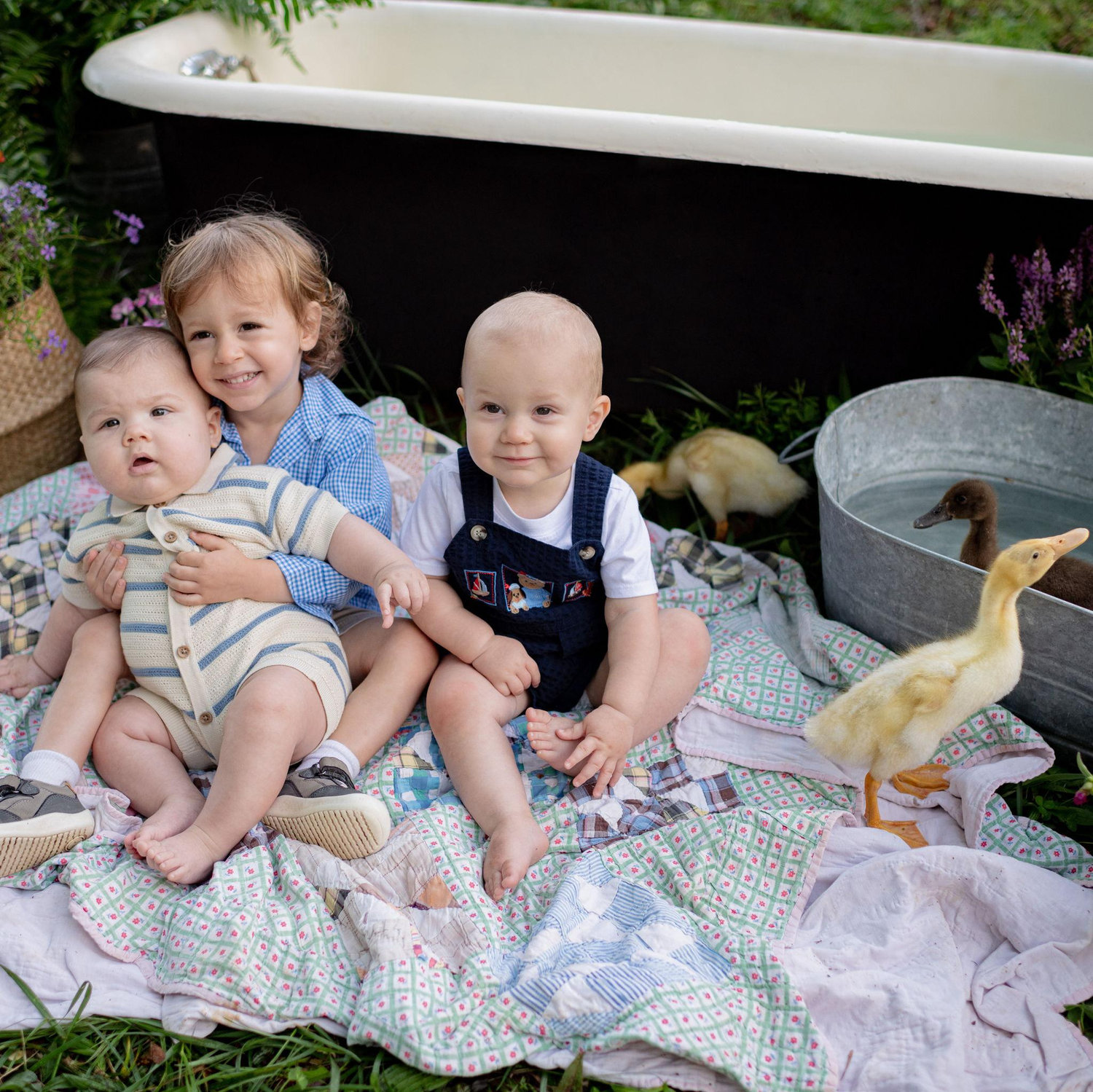 Elias with his two forever besties, his cousins!