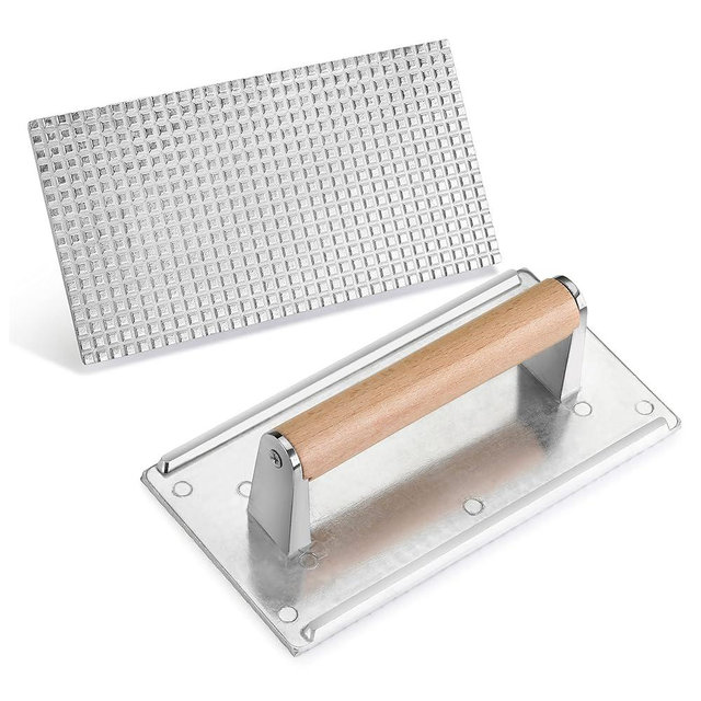 New Star Food Service 36411 Commercial Grade Aluminum Steak Weight/Bacon Press, 8.25 by 4.25-Inch