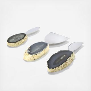 Lumino Agate 3-Piece Cheese Set