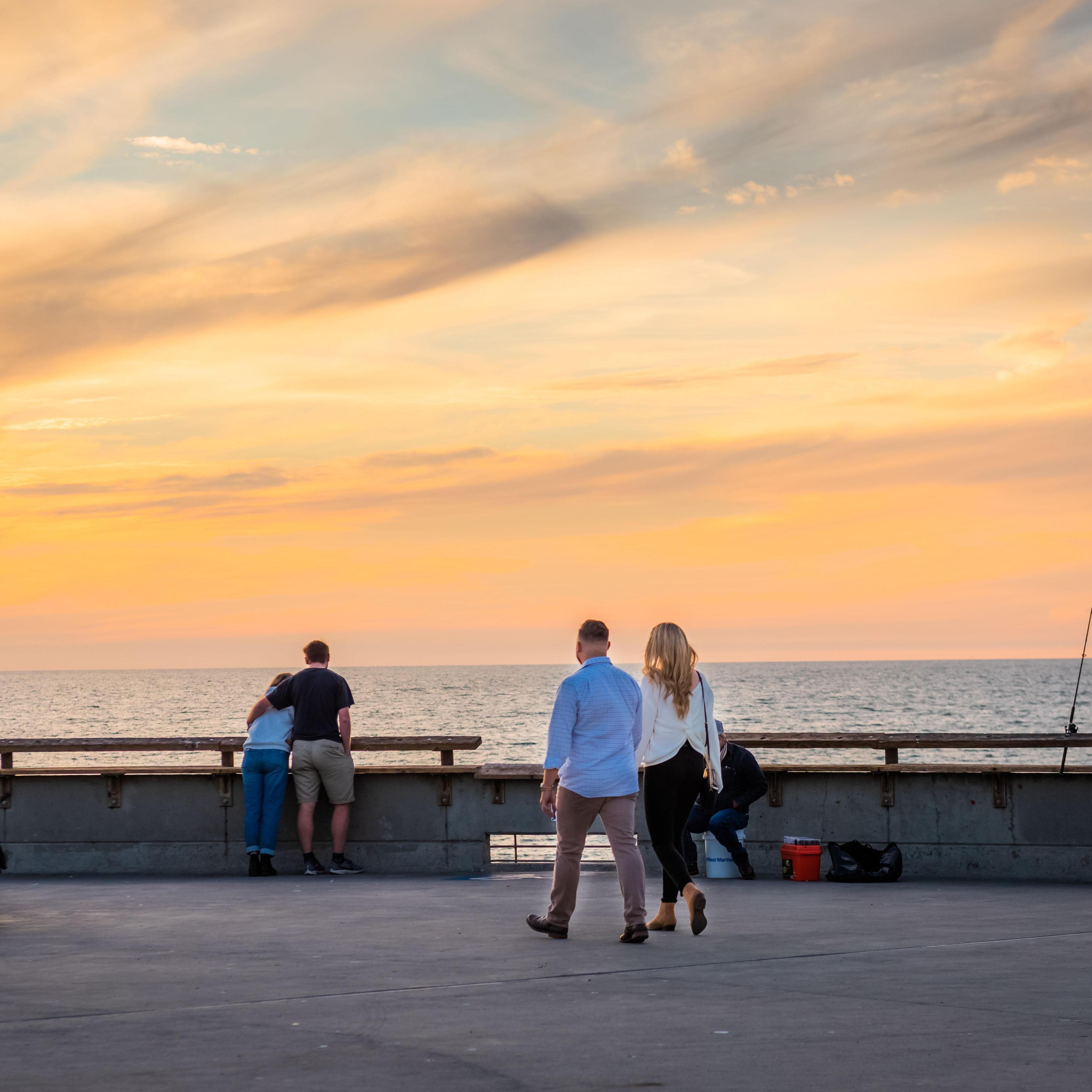Walking down the Venice pier moments before Jake asked "Will you marry me?"