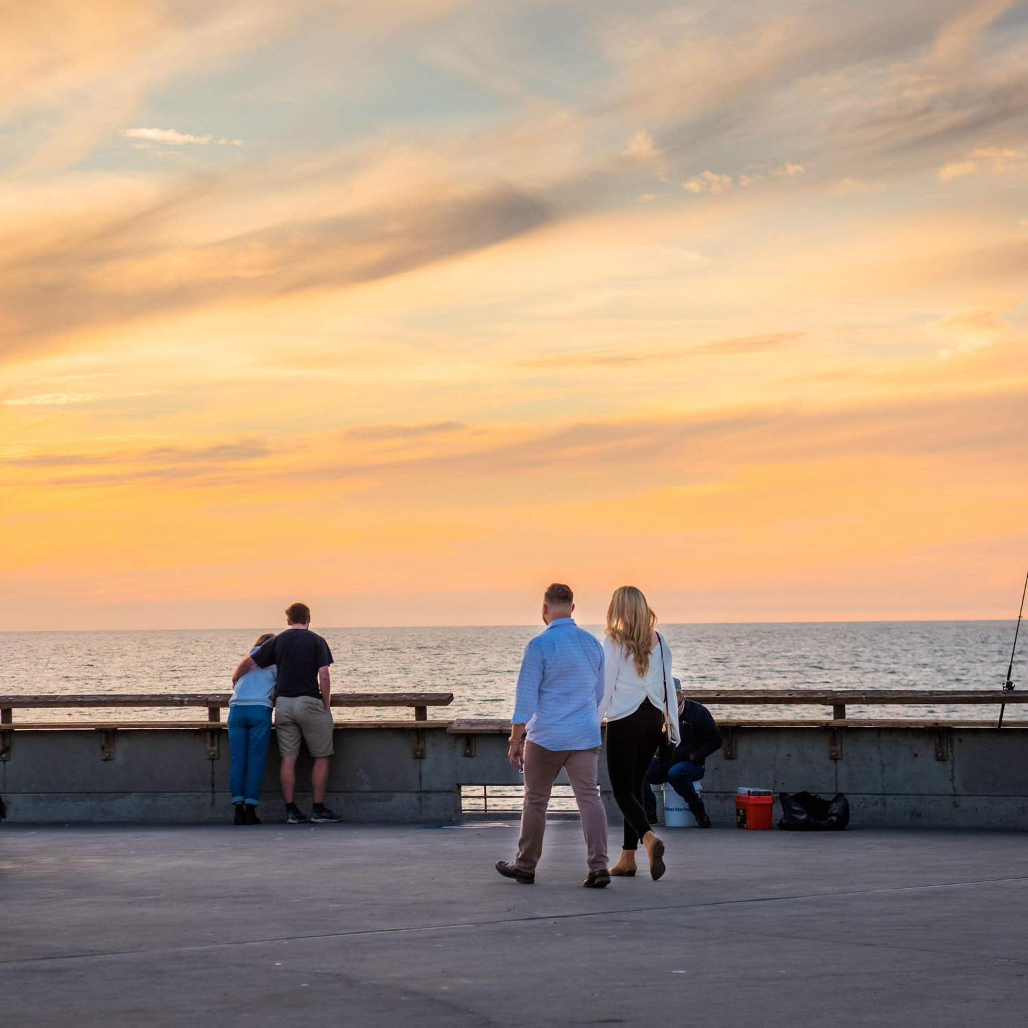 Walking down the Venice pier moments before Jake asked "Will you marry me?"