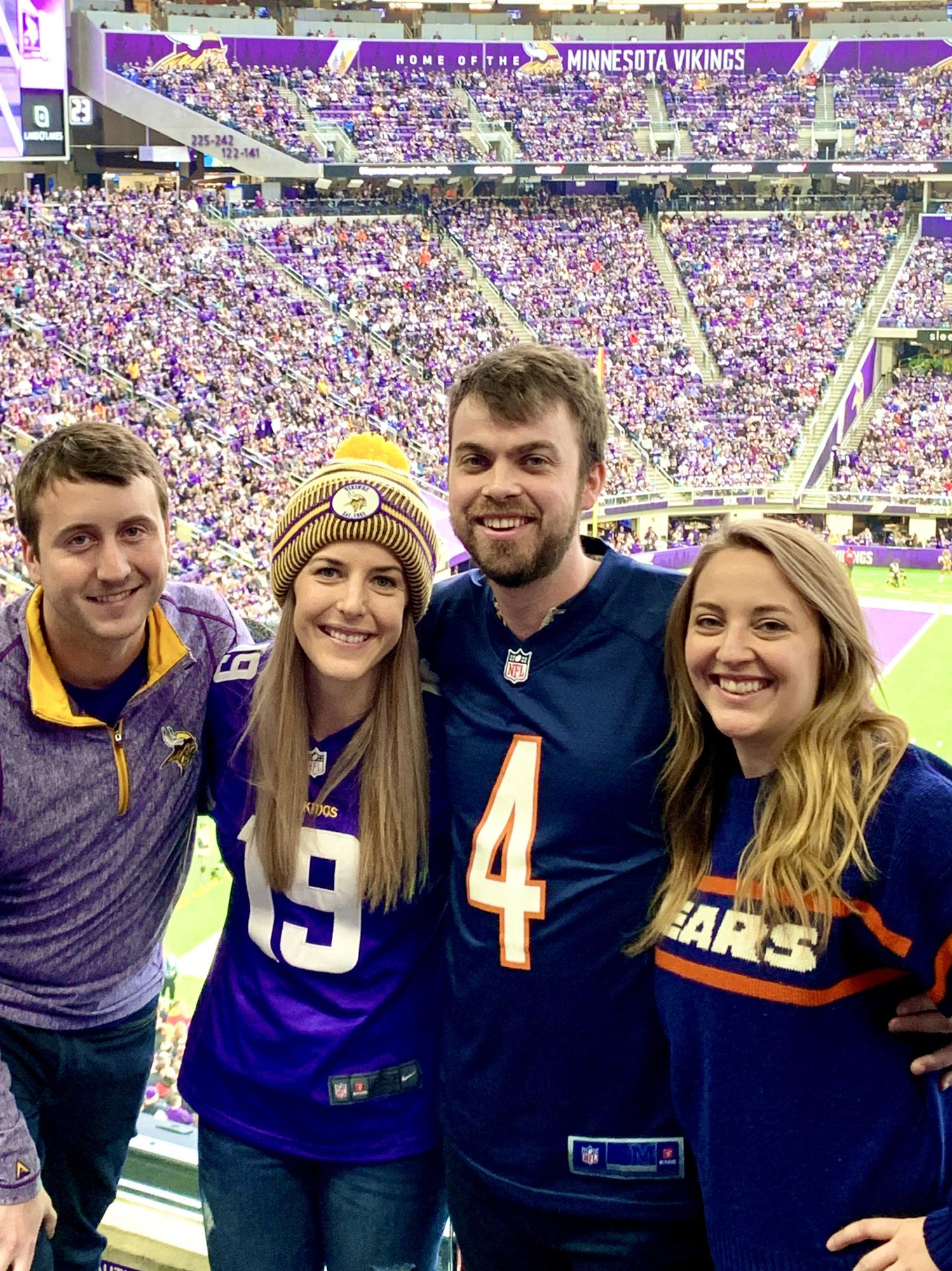Enjoying a Vikings game while our friends Ray and Alyssa visited from Salt Lake City!