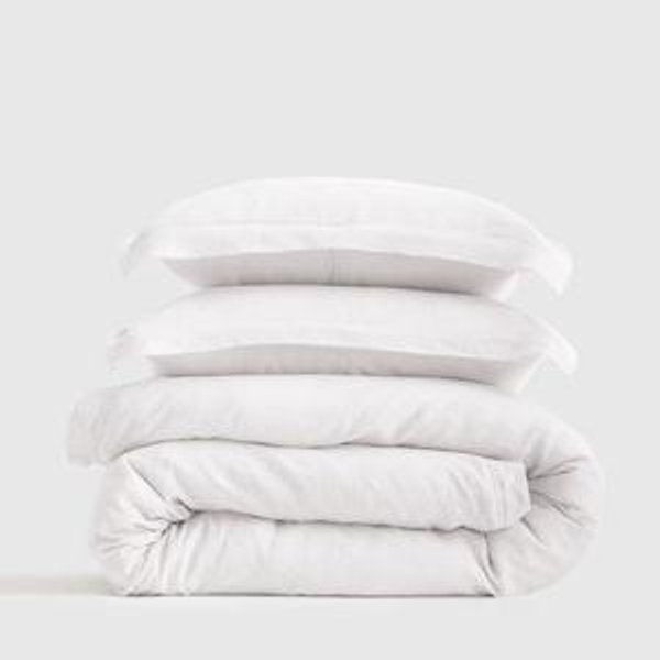 King White European Linen Duvet Cover Set