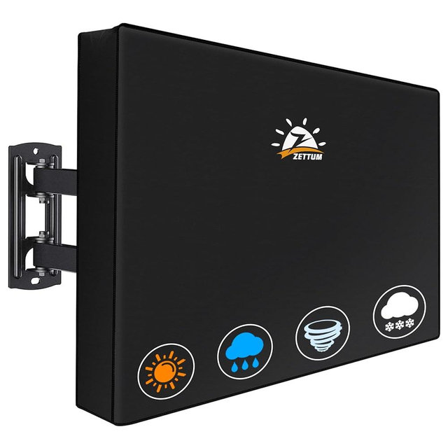Zettum Outdoor TV Cover 50 Inch - 600D TV Cover Weatherproof & Waterproof for 48 to 50 Inch Outdoor TV, Heavy Duty TV Enclosure Protector for Outside Flat Screen TV (Size: 48"L x 6"D x 31"H)