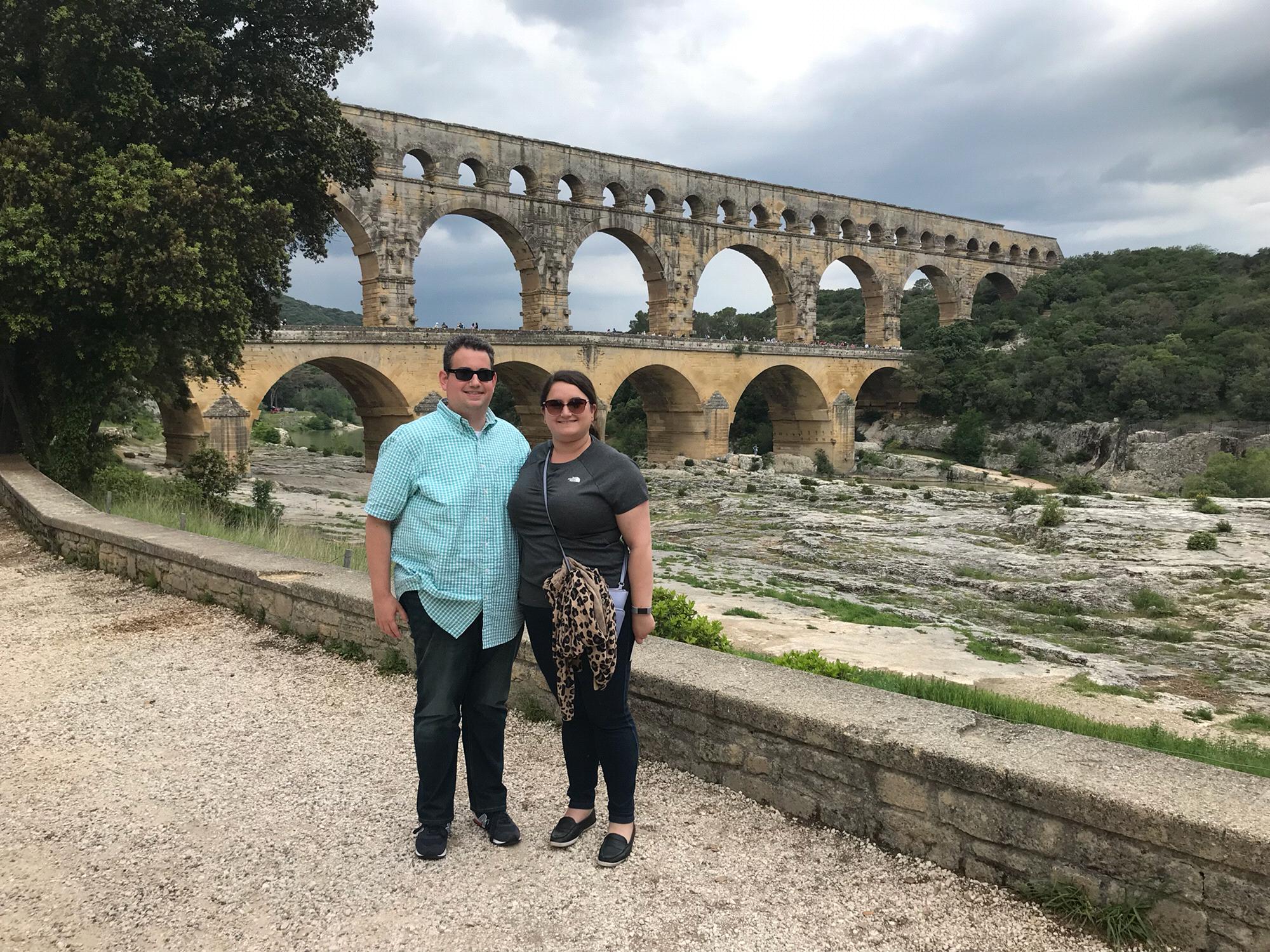 In Nimes! Right before the rain hit.