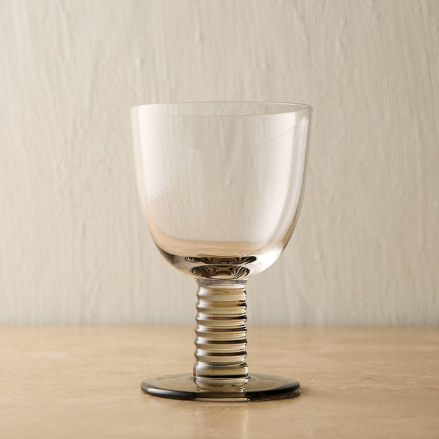 Groove Glassware All Purpose Wine Glass, Green, Set of 4