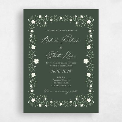 Evergreen Wedding Invitation - Moira Classic