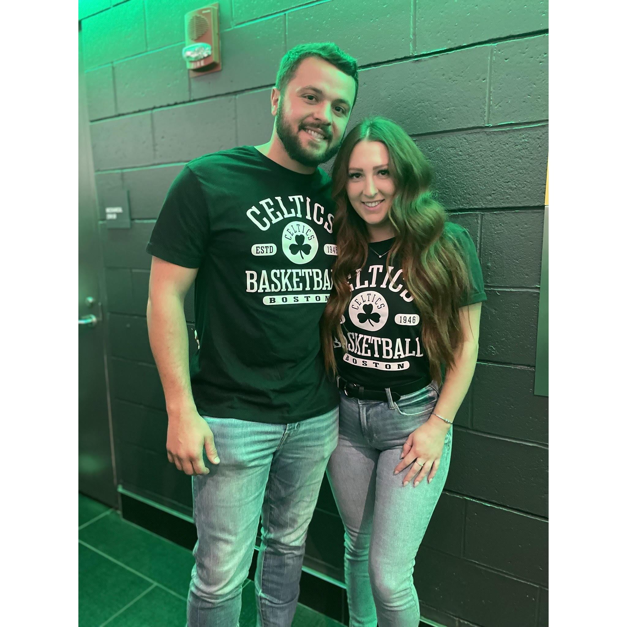One of Benjamin's first trips to Boston, a Celtics game was a must!