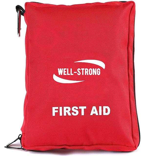 WELL-STRONG First Aid Kit 300 Pieces - Includes Splints, Bandages, Gauzes & Instant Cold Compress - for Travel, Car, Home, Office, Camping, Hiking, Hunting & Sports