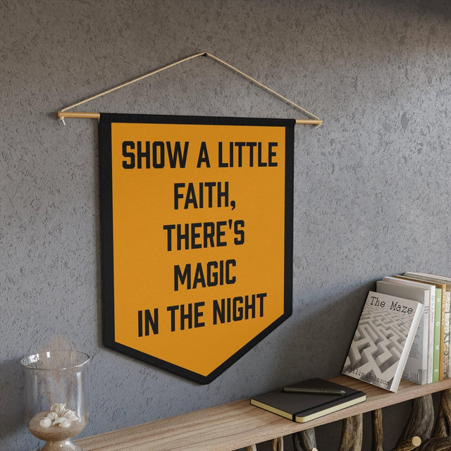 Magic in the Night - Thunder Road Inspired Pennant - Jersey Rock - Home Decor Lyrics