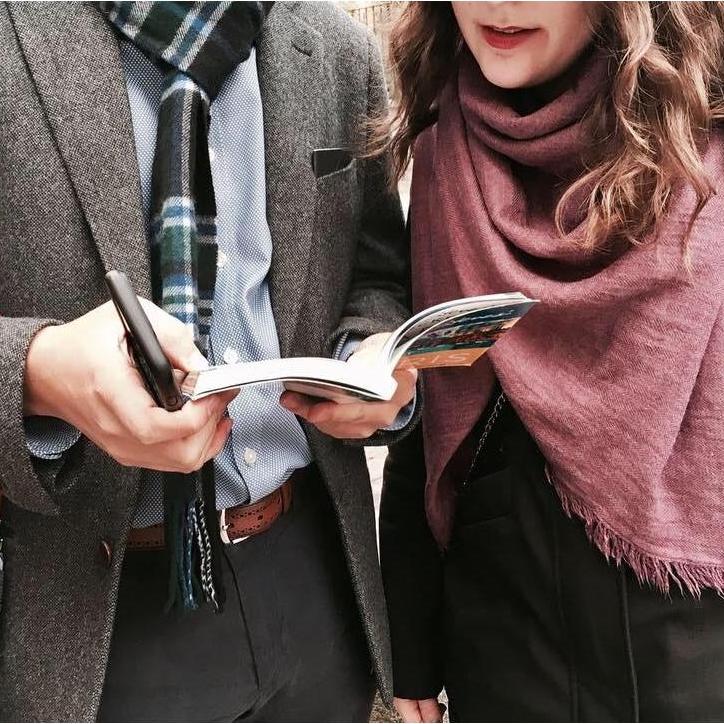 Stopping for a minute to get our bearings while traveling in Paris. Nov 2016