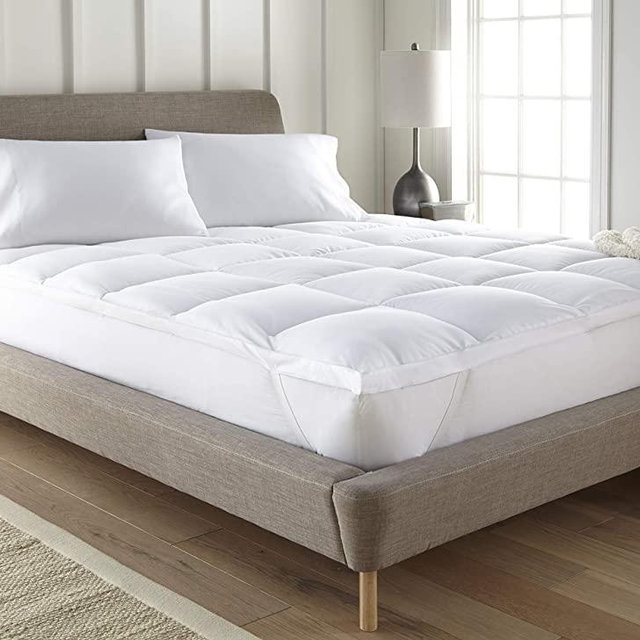 ienjoy Home Becky Cameron Plush Matress Pad, King, White (BC-MATTPAD-King)