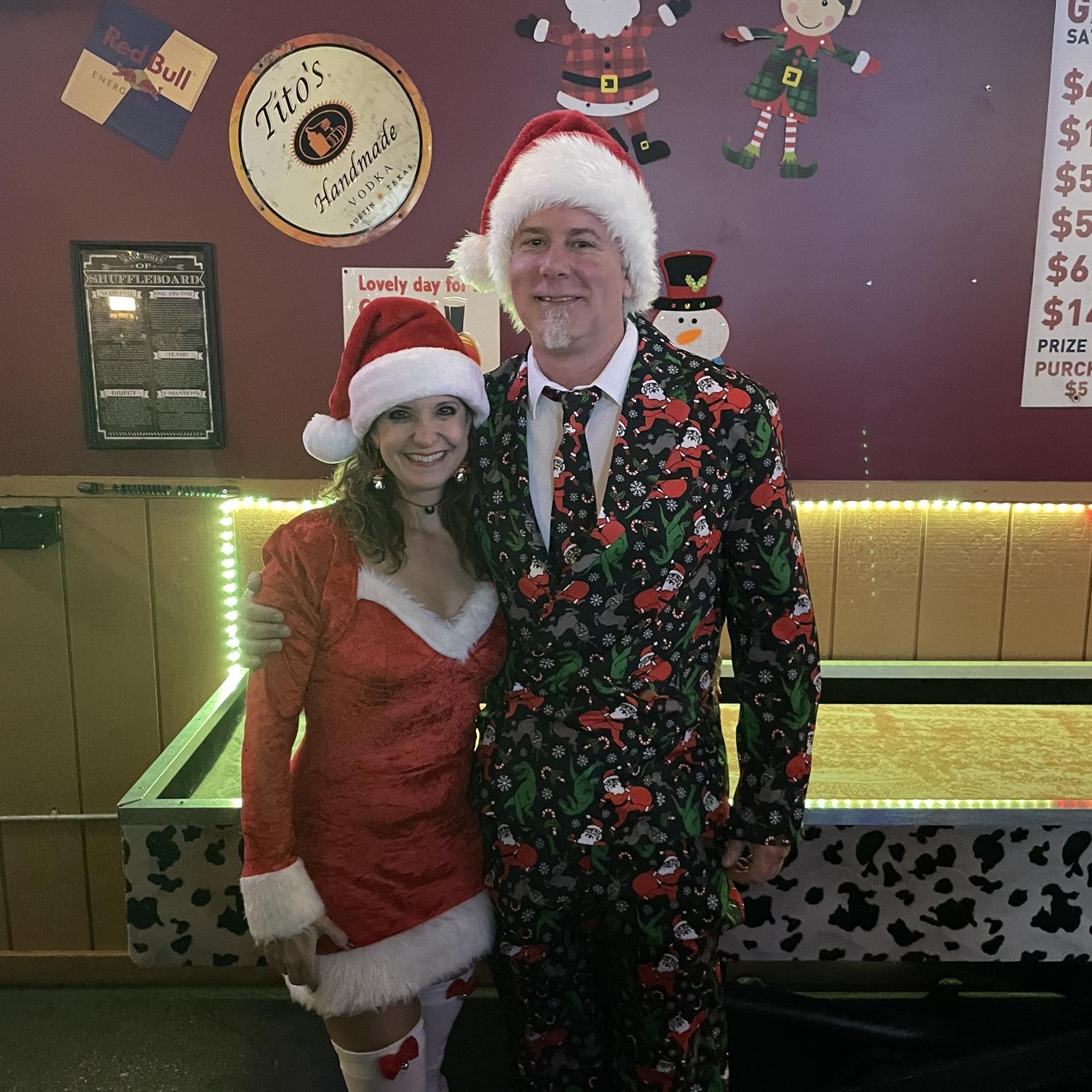Santa Pub Crawl in downtown Denver. Steve’s Christmas suit with the dinosaurs was a big hit.
December 11, 2021