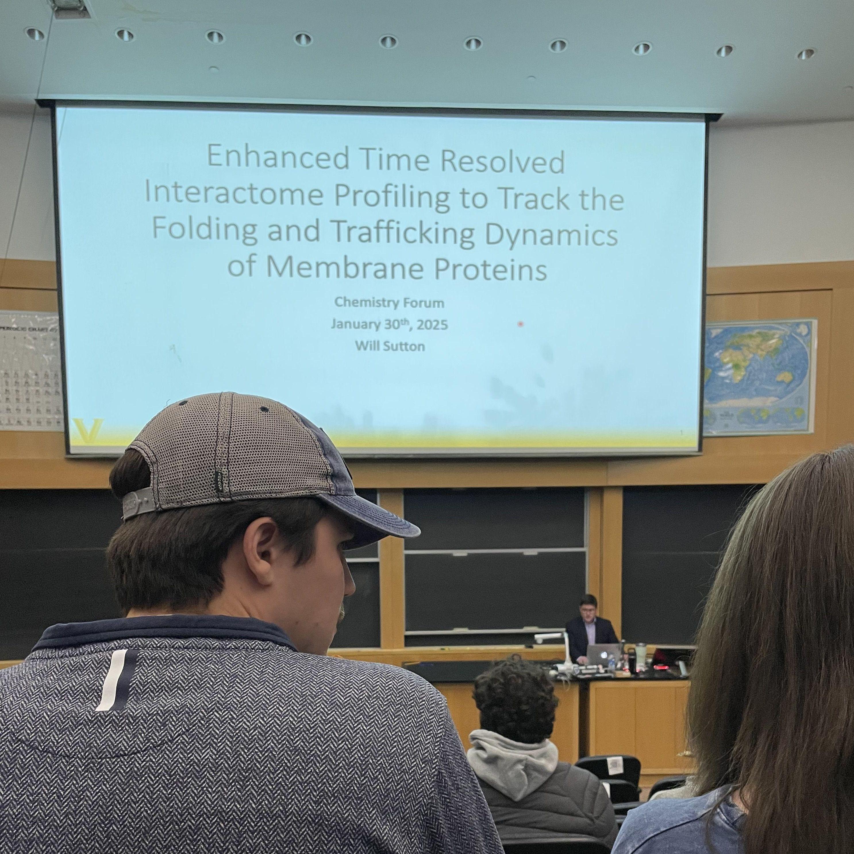 January 2025: Will prepares and presents his third year talk to the Vanderbilt chemistry department.