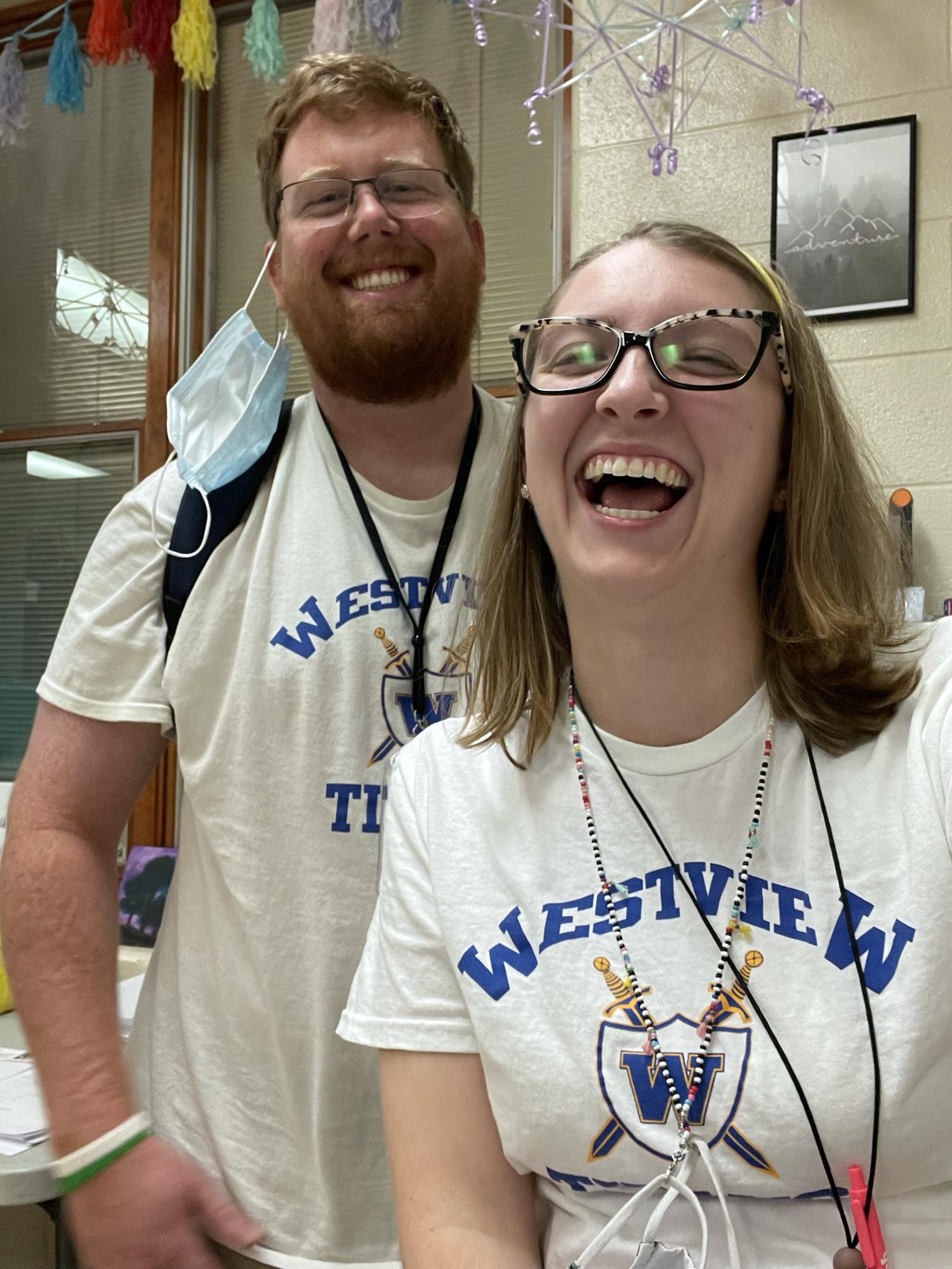 Unintentionally twinned when we were both teaching 8th grade at Westview.