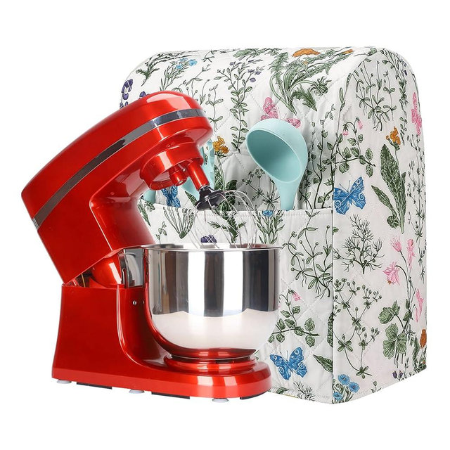 Stand Mixer Cover,Floral and Plants Kitchen Mixer Cover Compatible With 5-8Qt Kitchenaid Hamilton Mixers,Spring Summer Kitchen Decor,Kitchen Aid Mixer Covers,Pioneer Woman Kitchen Aid Mixer Assecories