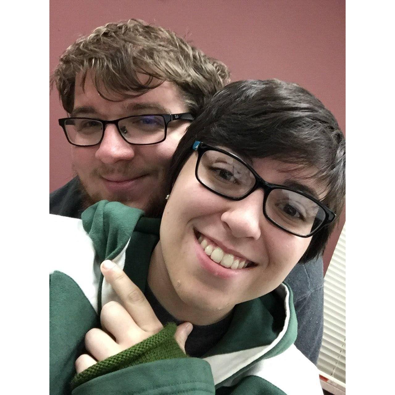 Late night studying together in Tower Hall 3rd Floor