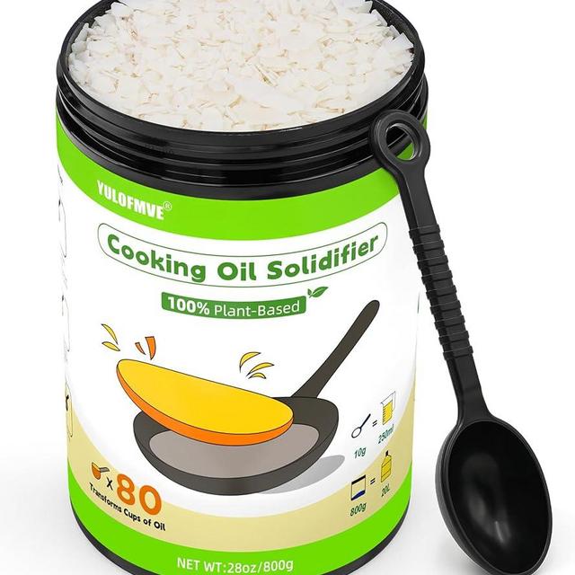 YULOFMVE Cooking Oil Solidifier Powder, Solidifies Up to 80 Cups from Mess, 100% Plant-Based Used Oil Solidifying Powder, Grease Hardener Disposal for Kitchen