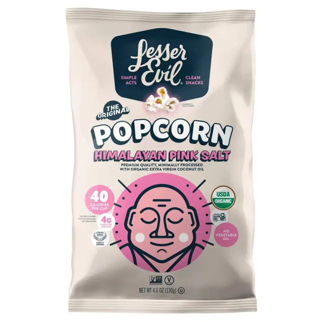 LesserEvil Organic Popcorn Himalayan Sea Salt - 4.6-oz
